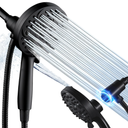 Magnetic Handheld Shower Head with Chlorine Filter - 10 High Pressure Spray Modes, 71" Hose for Easy Install & Water Saving 
(Matte Black)