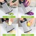 Urbanstrive Cheese Grater With Container Box Grater Stainless Steel Graters for Kitchen Cheese Shredder Parmesan Shredder Kitchen Gadgets Kitchen Tools Kitchen Gifts for Chef Dishwasher Safe Zester Black