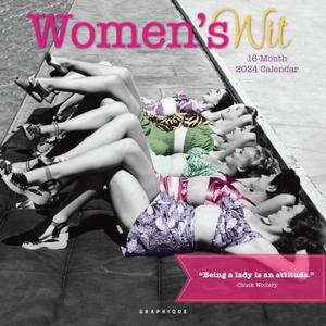 Graphique 2024 Women's Wit Wall Calendar | 12” x 12” | Thick Paper | Home & Office Organizer | Large Monthly Grid | 3 Languages & Marked Holidays | 4 Month Preview Page for 2025