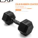 CAP Barbell Coated Hex Dumbbell Weight - Single | 10-120 lbs | Multiple Options