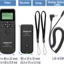 AODELAN Intervalometer Timer Remote Control - Camera Wireless Shutter Release for Canon EOSR RP R6 Ra 90D 250D 200D 850D ; for Olympus E-M1X E-M1 II E-M1 III; for Fujifilm GFX100 GFX50R XT3 XT4 XT30