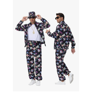 80s 90s Outfit Sets for Men, Retro Tracksuit Streetwear, Mens 80s Sportswear 4Pcs M