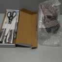 Knife Set, Astercook 15 Pieces Kitchen Knife Set with Built-in Sharpener, German Stainless Steel Knife Block Set, Razor-Sharp Knives with Full-tang Handle, Dishwasher Safe, Silver