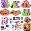 Max Fun 334PCS Halloween Crafts for Kids, Halloween Activities Foam Pumpkins for Crafts Stickers Gift Kits, DIY Art and Craft Set for Holiday Classroom Decorations Party Favors Supplies (Pumpkin+Ghost+Skull+Monsters+Imps)