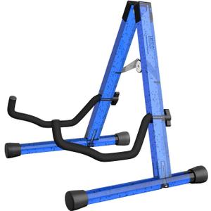A-Frame Folding Guitar Stand, Non-Slip Rubber and Foam Arms, Transparent Acrylic Guitar Floor Stand for Acoustic , Classic Guitar, Electric Guitar, Bass Guitar, Ukulele, Banjo (Blue Bubble)