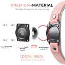 Premium Leather AirTag Dog Collar, 100% Waterproof & Reflective Dog Collar with AirTag Holder Compatible with Apple Air Tag | Durable, Comfortable Padded GPS Dog CollarsPink-L