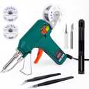 Soldering Gun Kit - Soldering Iron Kit with Adjustable Temp 180-520C,ON/OFF Button,80W LED Digital Internal Heat Soldering Gun,Auto Send Tin Soldering Kit for Electronics Welding Repair DIY
