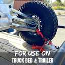 Ratchet Tie Down Straps, 1.5 inch x 12ft, 4400 LBS Break Strength for ATV, UTV, Motorcycle, Pickup Truck, Trailer, Rubber Coatded S-Hook and Soft Loop-4 Pack (Yellow)