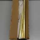 Brass Window Curtain Rod, 28-56 Inch, 1 Inch Diameter, Adjustable with Aluminum Finials and Brackets, Wrap Around Design