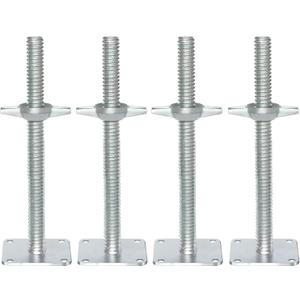 Adjustable Leveling Jack 12", Scaffolding Galvanized Screw Solid Stem Jack with Base Plate, 2 Pack