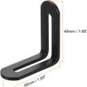 uxcell 10Pcs Adjustable L-Shape Corner Brace with Slot, 1.89 x 1.89 Inch Stainless Steel Slotted Right Angle Corner Bracket for Wooden Furniture Cabinet, Black