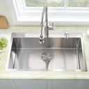 33x19 Drop in Kitchen Sink, 33 Inch Kitchen Sink Drop In Stainless Steel Sink Top Mount 16 Gauge Single Bowl Deep Basin with Drain Strainer, 33"x19"x10"