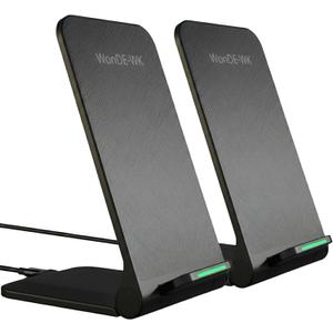 2Pcs Fast Wireless Charger,15W Max Wireless Charging Stand Compatible with iPhone 17/17Plus/17Pro/16/16Plus/16Pro /15/14/13/12/11/X/XR,Samsung Galaxy S25/S24/S23/S22/S21/S20/S10/S9/S8 Note 20 (Black)