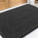 OLANLY Dog Door Mat for Muddy Paws 30x20, Absorbs Moisture and Dirt, Absorbent Non-Slip Washable Doormat, Quick Dry Chenille Mud Mat for Dogs, Entry Indoor Entryway Carpet for Inside Floor, Dark Grey