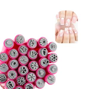 28PCS Nail Art Stamp Pen Set, Flower Butterfly Rose Nail Stamping Kit, DIY Stamper Nail Art Tools with Different Patterns for Women Girls