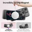 FUNMIKO Cute Phone Case for iPhone 13 Mini - Wireless Charging & Military-Grade Protection - Trendy Wildflower Design for Women Girls, Non-Slip Translucent Matte Hard Cover - Mystic Blooming Plum