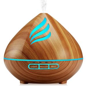 500ML Aromatherapy Essential Oil Diffuser with Smart Remote Control - Large Capacity Humidifier with 14 Color Changing LED Night Lights, 4 Timer Settings & Auto Shut-Off for Home, Bedroom, Office