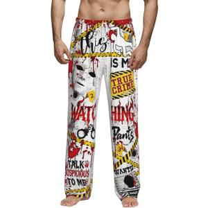 Funny Men's Pajama Pants Super Soft Sleep Lounge Pants Lightweight Pjs Bottoms with Pockets Drawstring for Men, XXL