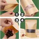 Kraft Paper Stand Up Pouches - 200 Packs, 3.5x5.5 Inches, Food Storage, Christmas