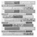 Art3d 10 Sheets Peel and Stick Brick Kitchen Backsplash Self-Adhesive Wall Tile Stone Design, Grey Marble