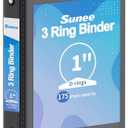 SUNEE 3 Ring Binder 1 Inch 1 Pack, Clear View Binder Three Ring PVC-Free (Fit 8.5x11 Inches) for School or Office Supplies, Black