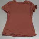 SUUKSESS Women Double Lined Fitted Basic Tee Crew Neck Short Sleeve Y2K Crop Top (Medium, Marsala)
