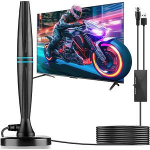 TV Antenna Indoor, Antenna for Smart TV, Support 4K 1080p with Signal Booster for Local Channels, Long Range Reception for Old TV and All TVs