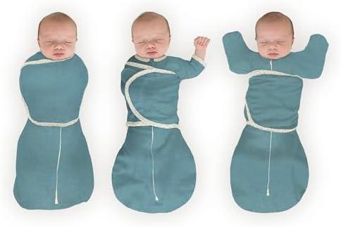 SwaddleDesigns 6-Way Omni Swaddle Sack Arms Up Swaddle for Newborn, More Options to Calm Startle Reflex, Improves Sleep 0-3 m