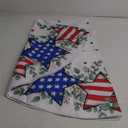 Horaldaily 4th of July Tablecloth 70x70 Inch Round, Patriotic Eucalyptus Star Independence Day Memorial Day Table Cover for Party Picnic Dinner Decor (White)