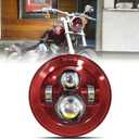 SKTYANTS 7 Inch Motorcycle Headlight LED Red Headlight Motorcycle Projector Compatible with Tourng Street Electra Glide Road king Classic