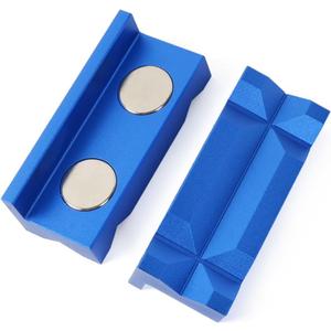 BARTOO 4" Vise Jaws Pads, Strongly Magnetic Vice Soft Jaws,Vise Jaws Covers Protectors for Any Metal Bench Vice, Blue