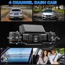 4 Channel Dash Cam Front and Rear with 360 View for All-Round Protection, 4-Way Recording, Built-in 5G WiFi & GPS, APP Control, 8 IR LEDs, 24H Parking Monitor, G-Sensor, Free TF Card (128GB)