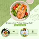 Paper Plates 10 Inch Bulk, 50 Pack Compostable, Eco Friendly Heavy Duty, Made of Natural Sugarcane Fibers, Brown Paper Plates Large Sturdy