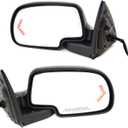 Kool Vue Right Power Heated Mirrors for Chevrolet Silverado 1500 Tahoe 2003-2006 Manual Fold With Signal Light & Puddle Lamp; Without Blind Spot Monitor, Memory & Auto-Dimming with 2 Caps Extended Cab