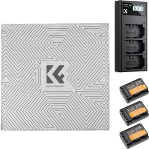 K&F Concept NP-FZ100 Battery and Three Slot Charger & Lens Camera Protective Wrap