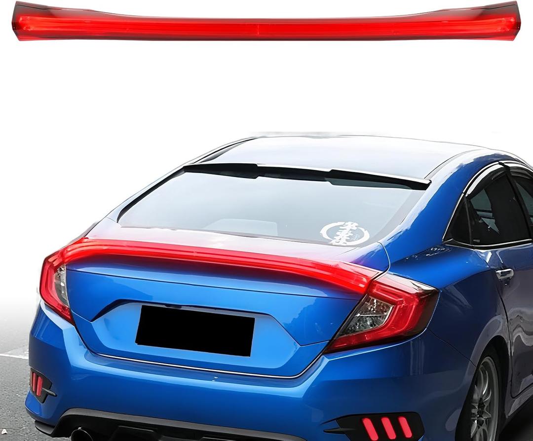 Rear Brake Tail Lights For 2016-2021 Honda Civic Sedan 10th gen Rear Trunk LED Center Spoiler Light Lamp (civic sedan-1621)