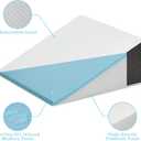 Bed Wedge Pillow for Sleeping, 8" 24" 24" Triangle Pillow Wedge, Cooling Memory Foam Top, Elevated Support Wedge Pillow - Removable Washable Cover