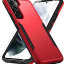 for Galaxy S22 Case, with HD Screen Protector [Military Grade Drop Tested] Heavy-Duty Tough Rugged Shockproof Protective Case for Samsung S22, Red