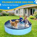 Foldable Dog Pool, Collapsible Dog Swimming Pool Hard Plastic Portable Pets Bath Tub for Dogs and Cats, Pet Wading Pool for Indoor Outdoor Backyard 3XL - 72" x 12"