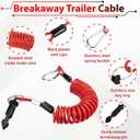 2 x 4 FT Breakaway Trailer Cable, Heavy Duty Tire Trailer Breakaway Cable with Pin, High-Strength Steel Trailer Brake Away Cable for RV & Towing Emergency Safety