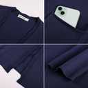 GRACE KARIN Womens Long Cardigans Trendy, Lightweight Knit Blazer, Casual Open Front Spring Sweaters with Pockets (Blue, L)