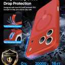 Magnetic Shockproof for iPhone 17 Pro Case,Upgrade[Camera Protection][Compatible with Magsafe][Non-Slip][Mil-Grade Protection]Slim Anti-Yellow Translucent Matte Phone Case for iPhone 17 Pro,Red