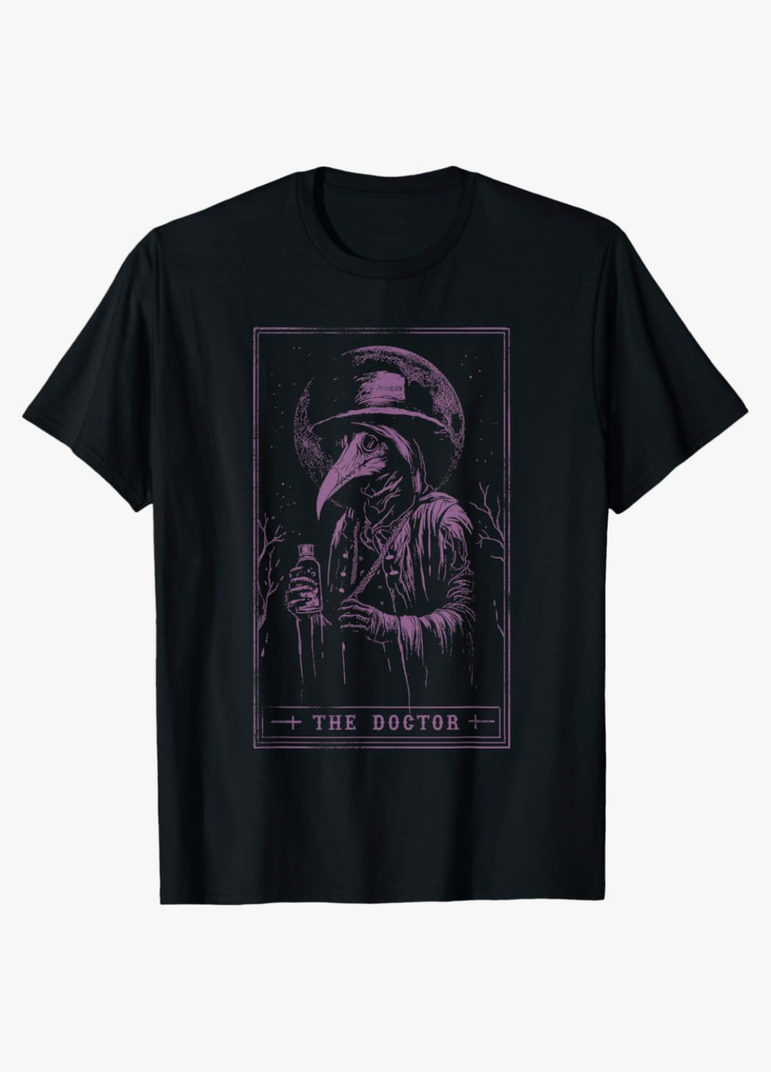 Plague Doctor Tarot Card Shirt Horror Death Occult Satanic T-Shirt XL