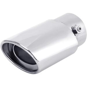 Dsycar Universal Stainless Steel 1.5" - 2.25" Inlet Exhaust Tips, Fit Pipes Diameter 1.5-2.25 inch, Adjustable Car Decoration Chrome-Plated Finish Exhaust Tailpipe Tip, 3.3" Outlet, 5.4" Long