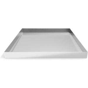 32 x 30 x 2.5 Inch 304 Stainless Steel Washing Machine Drain Pan, Heavy Duty Steel Compact Washer Drip Tray, Washing Machine Tray No Leak Protecting The Floor (No Hole)