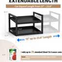 2-Tier Can Organizer for Pantry, Expandable Length Can Rack for Kitchen Shelf Organizer and Storage, Sturdy Metal Standing Can Holder for Canned Soup Soda Food Goods Storage, Stackable