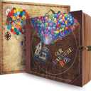 JIMBON Our Adventure Book Scrapbook Photo Album,Retro Style Embossed Letter Cover Travel Diary Journal Scrap Book Kit For Couples,Memory Book For Anniversary Wedding