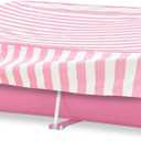 Rectangular Pool Cover,Waterproof Covers for 7' x 5' x 24" Rectangular Metal Frame Above Ground Outdoor Swimming Pool,with Tie-Down Ropes & 4 Sandbags,Increase Stability(Cover only,Pink)
