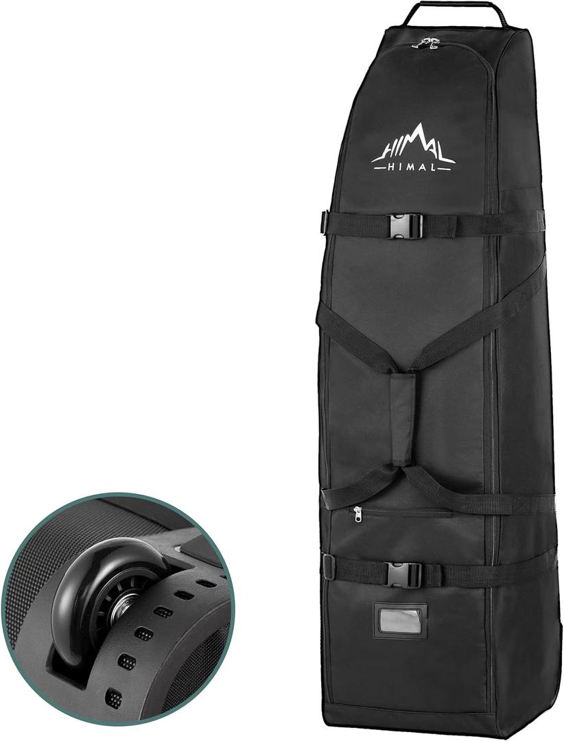 Himal Outdoors SoftSided Golf Travel Bag with Wheels  Heavy Duty 600D Polyester Oxford WearResistant, Excellent Zipper Universal Size