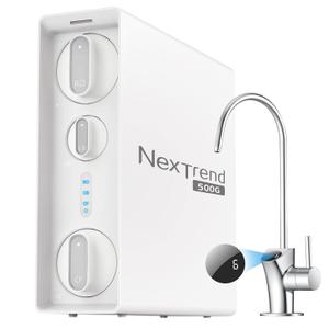NexTrend Tankless Reverse Osmosis System: 600 GPD RO Water Filter Under Sink with Smart Faucet for Kitchen Sink 7-Stage Undersink Drinking Filtration Purifier for Whole Home Fluoride 2:1 NSF 58/372